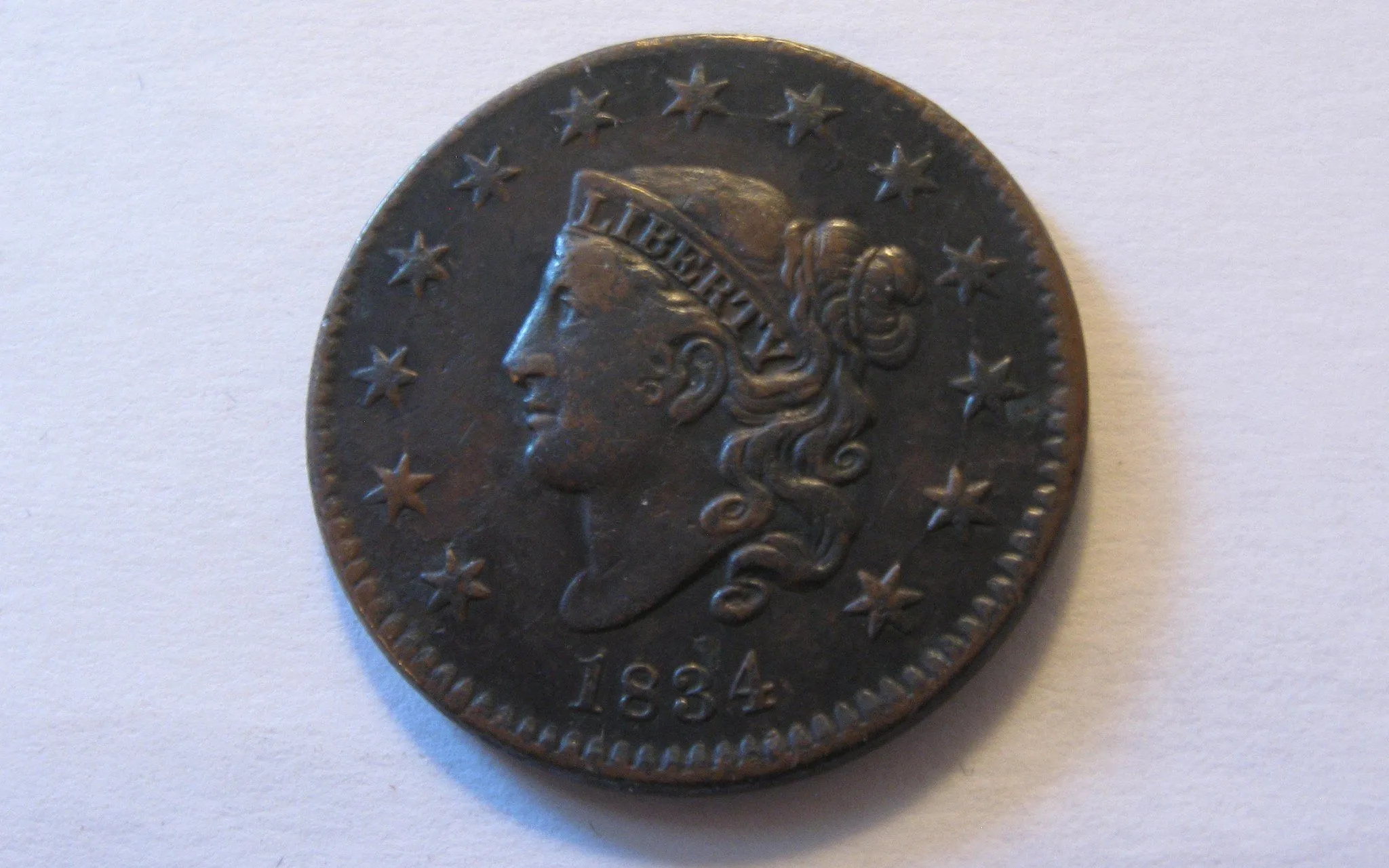 1834 Classic Head Large Cent.  XF-40