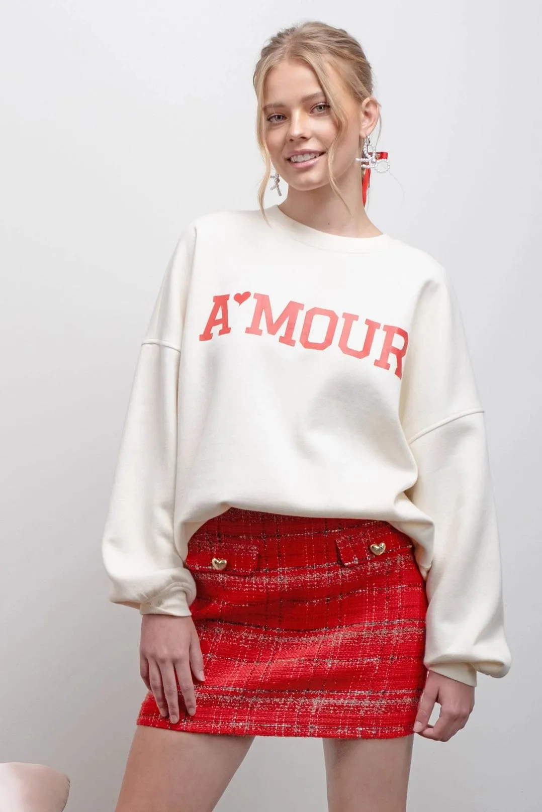Amour Graphic Crew Neck Sweater