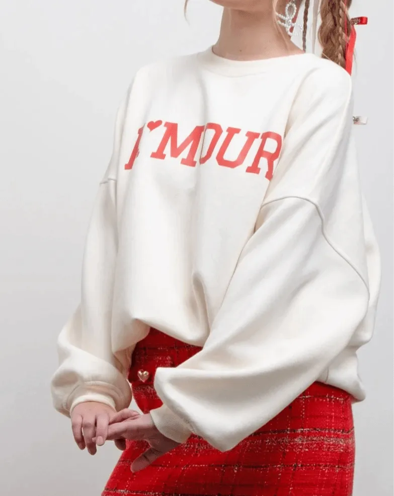 Amour Graphic Crew Neck Sweater