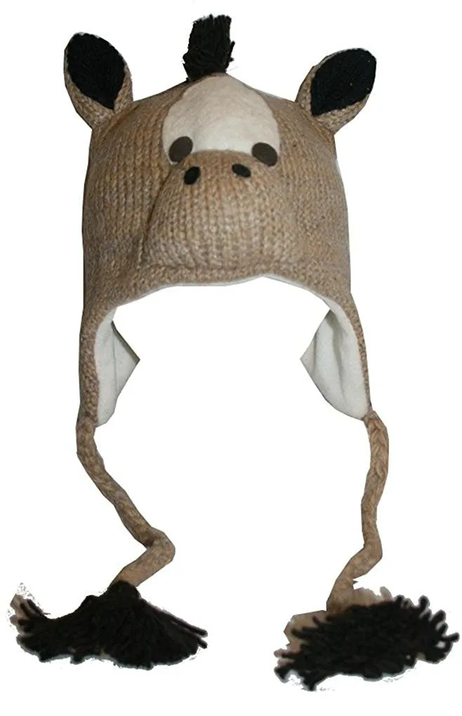 Assorted Highland Soft Wool Fleece Lined Outdoor Animal Hats