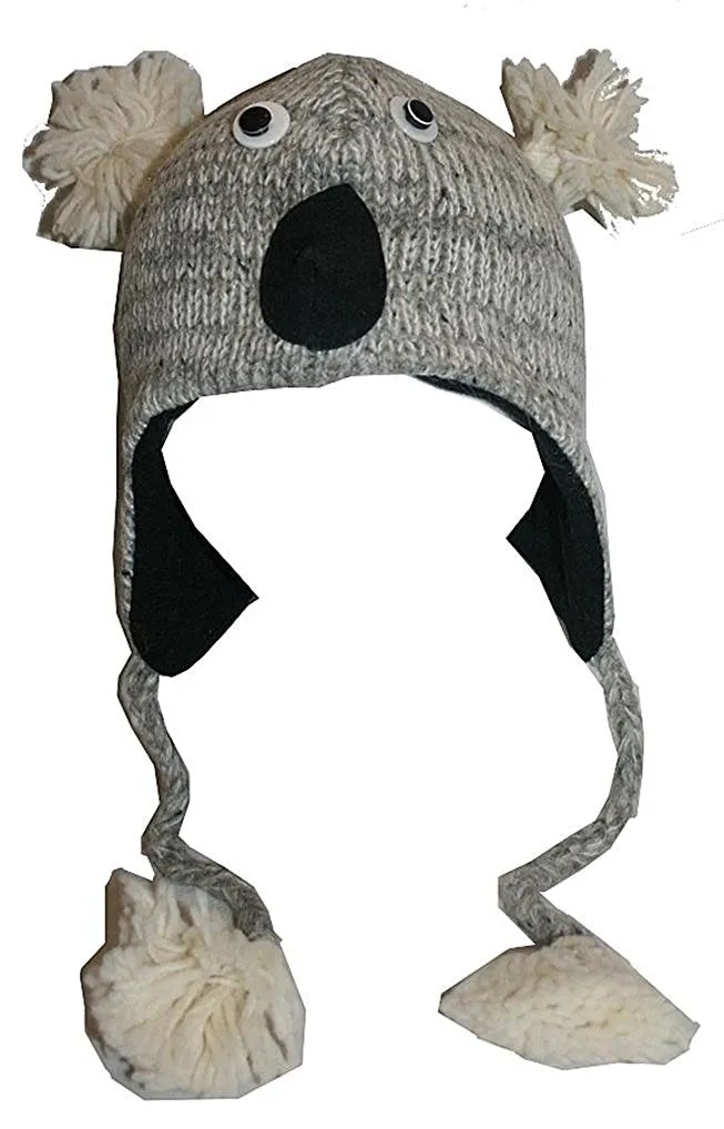 Assorted Highland Soft Wool Fleece Lined Outdoor Animal Hats