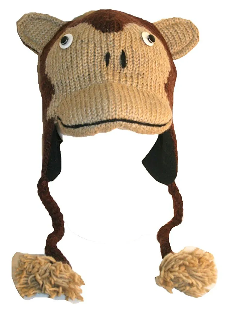 Assorted Highland Soft Wool Fleece Lined Outdoor Animal Hats