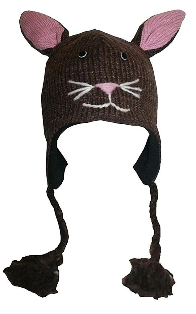 Assorted Highland Soft Wool Fleece Lined Outdoor Animal Hats