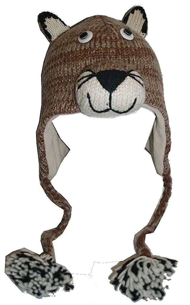 Assorted Highland Soft Wool Fleece Lined Outdoor Animal Hats