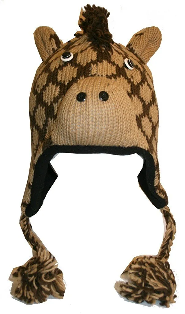 Assorted Highland Soft Wool Fleece Lined Outdoor Animal Hats