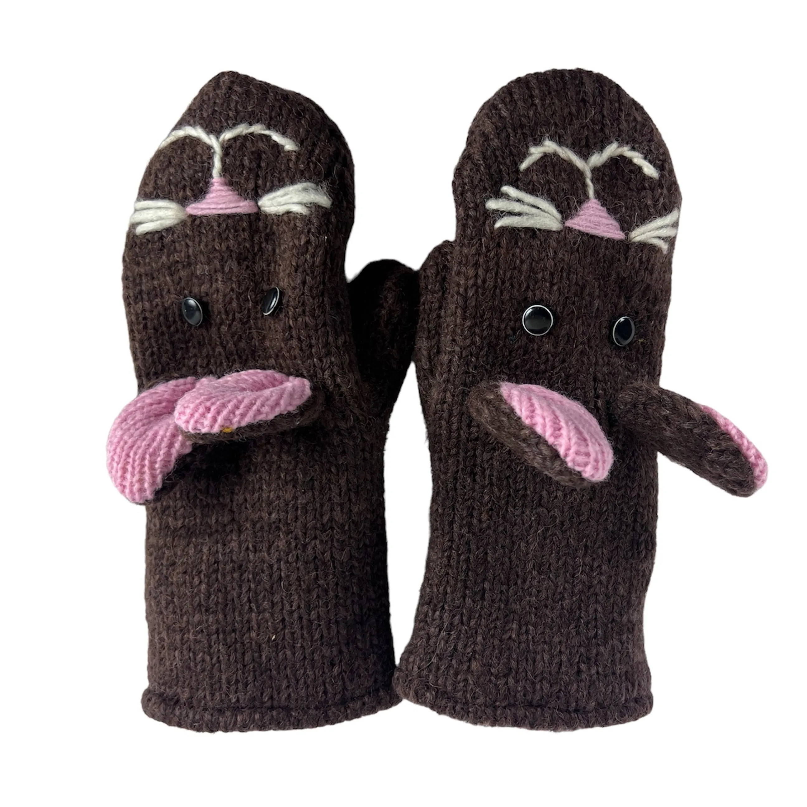 Assorted Highland Soft Wool Fleece Lined Outdoor Animal Mitten Glove