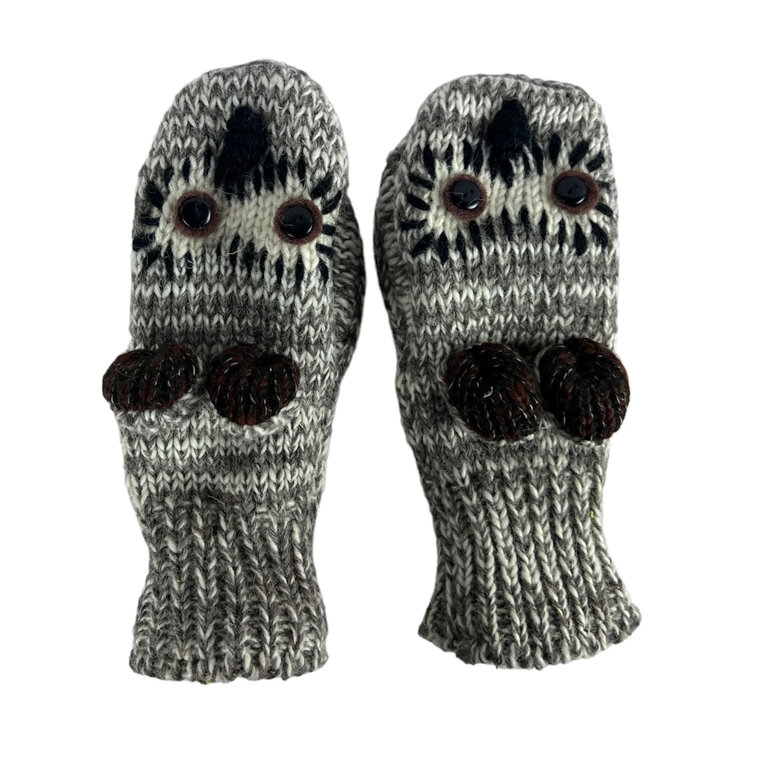 Assorted Highland Soft Wool Fleece Lined Outdoor Animal Mitten Glove