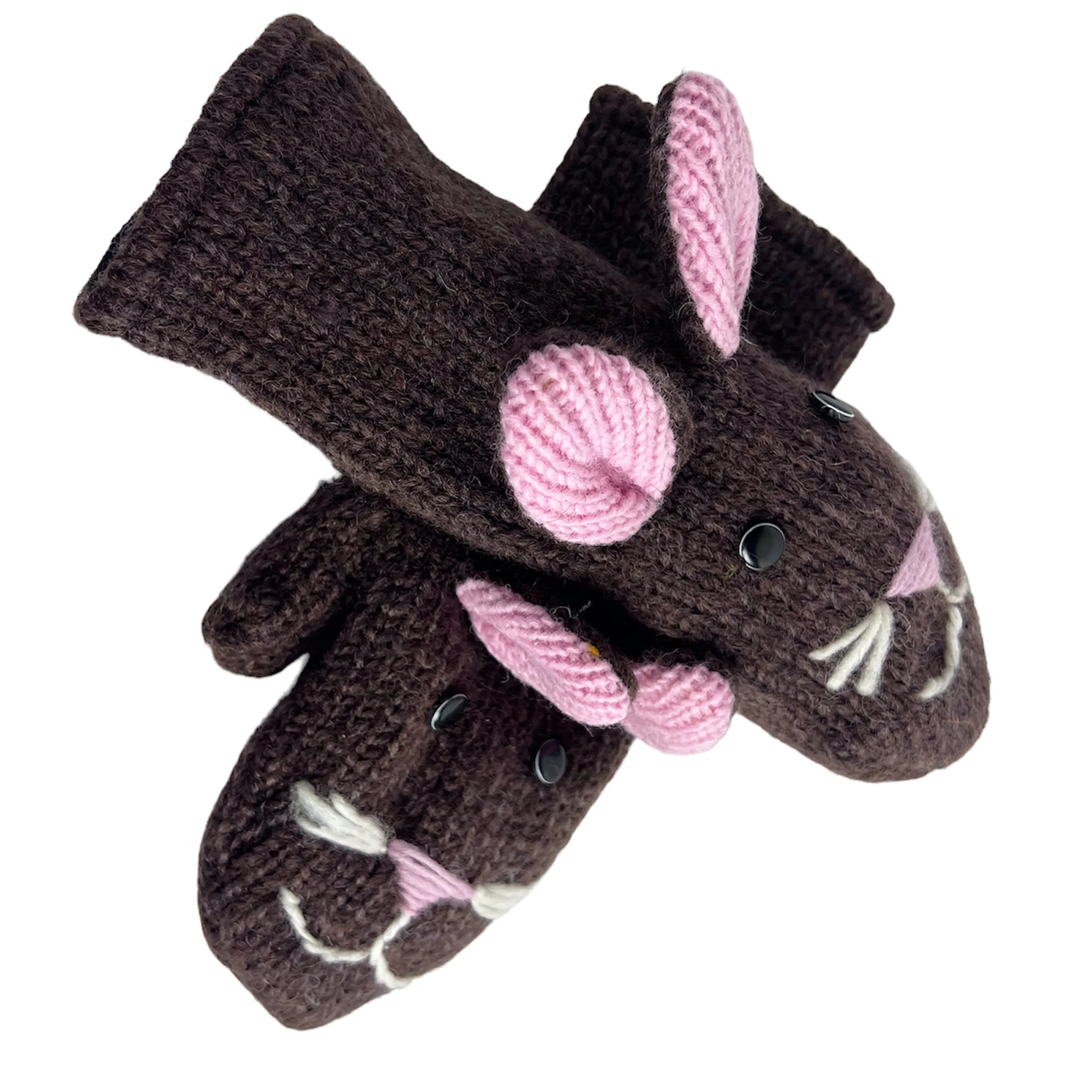 Assorted Highland Soft Wool Fleece Lined Outdoor Animal Mitten Glove