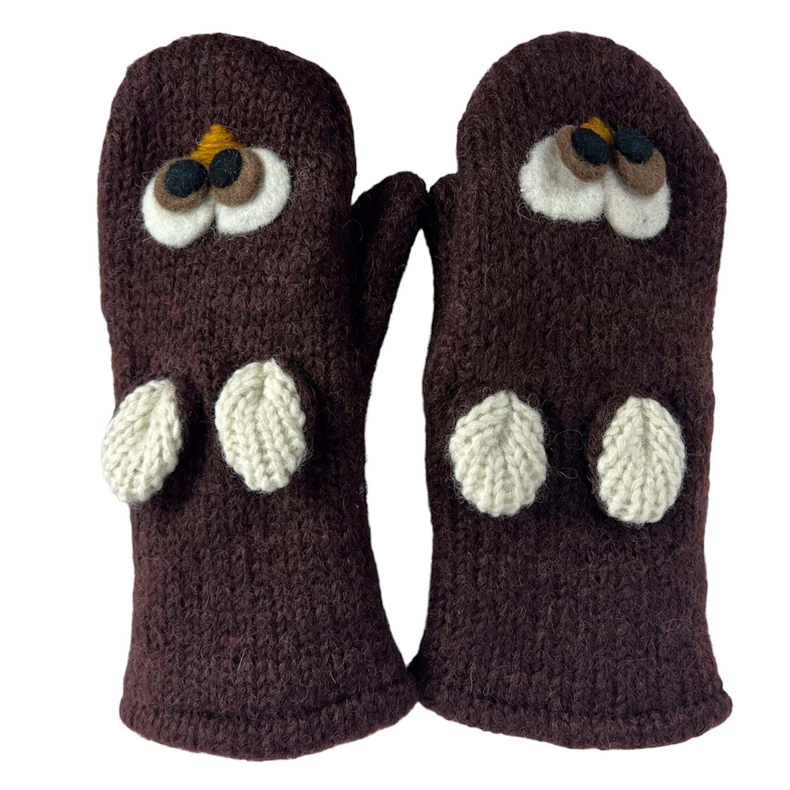 Assorted Highland Soft Wool Fleece Lined Outdoor Animal Mitten Glove