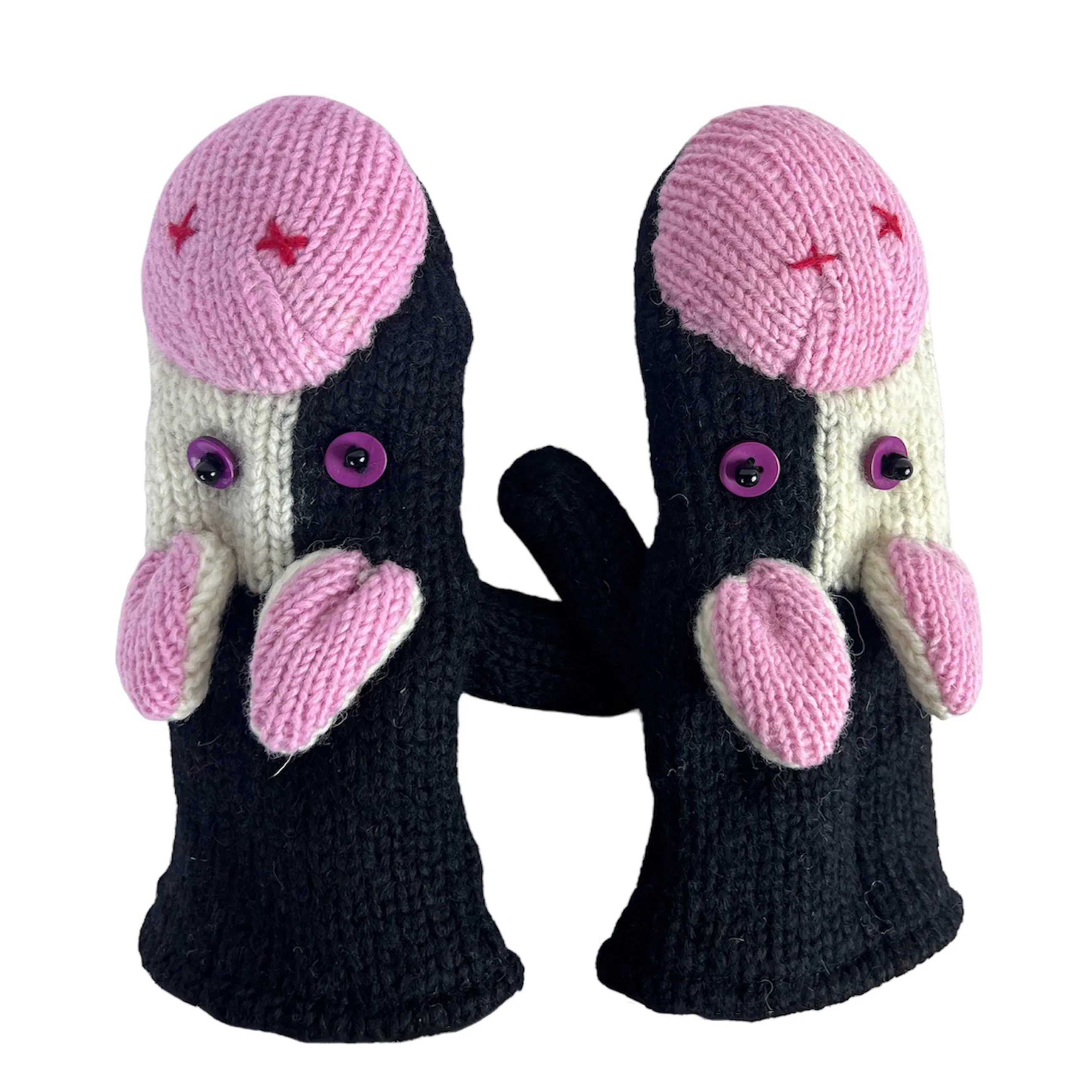 Assorted Highland Soft Wool Fleece Lined Outdoor Animal Mitten Glove