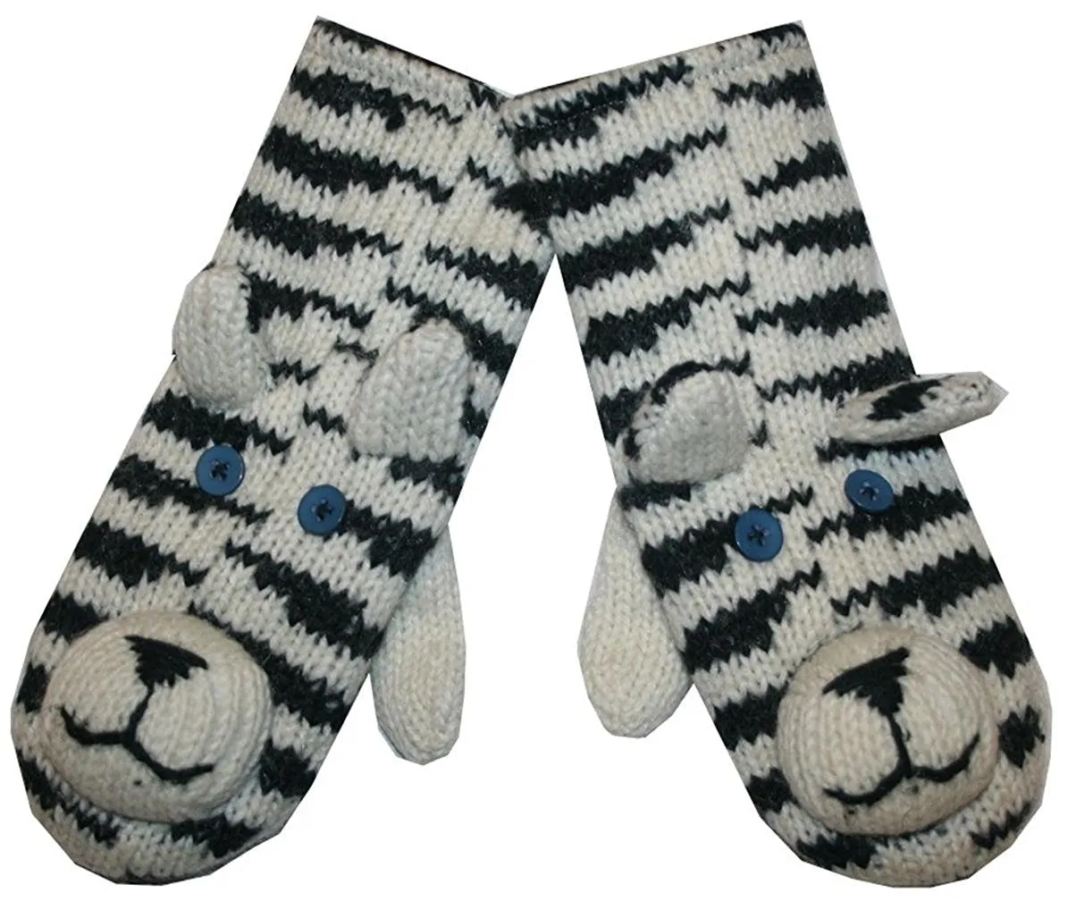 Assorted Highland Soft Wool Fleece Lined Outdoor Animal Mitten Glove