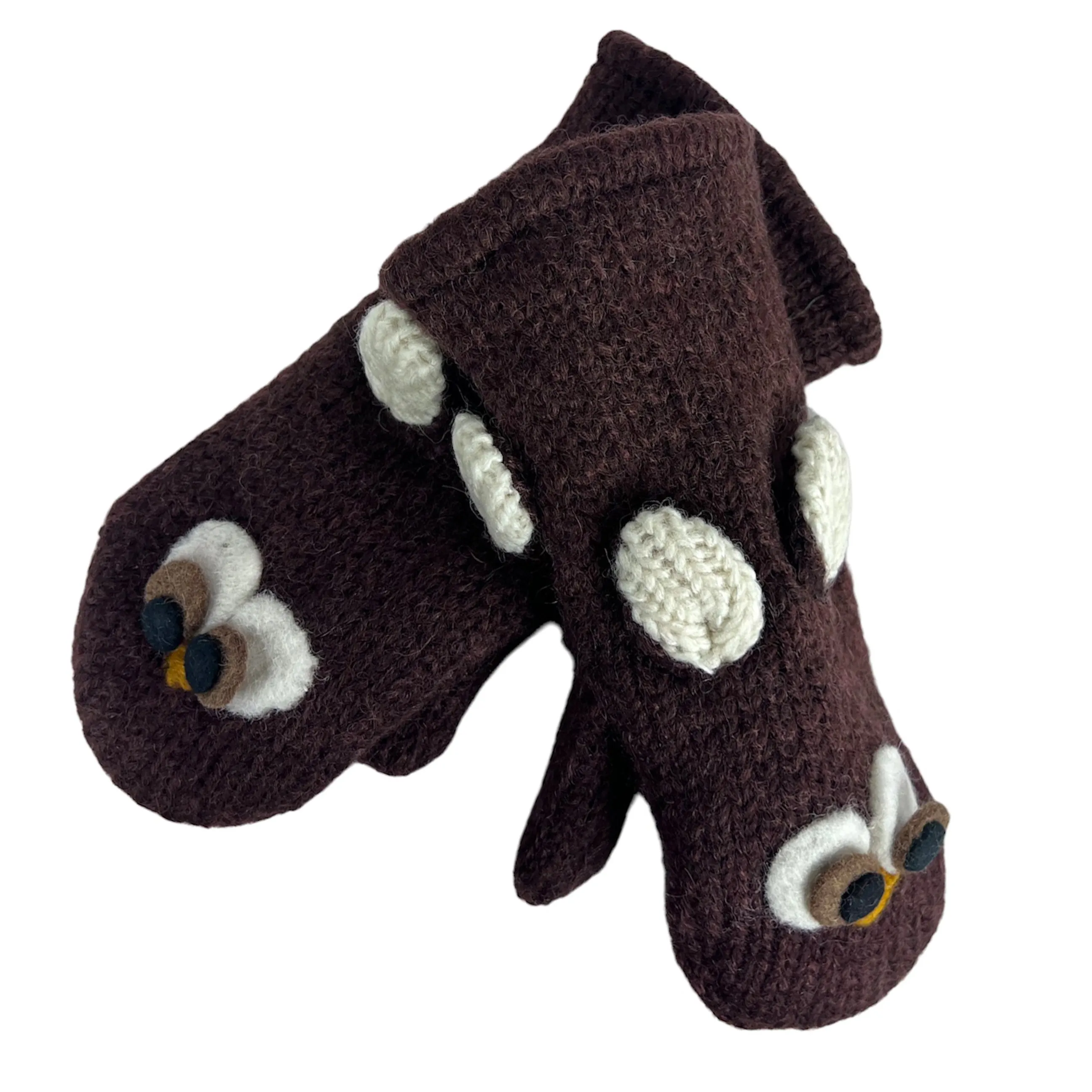 Assorted Highland Soft Wool Fleece Lined Outdoor Animal Mitten Glove