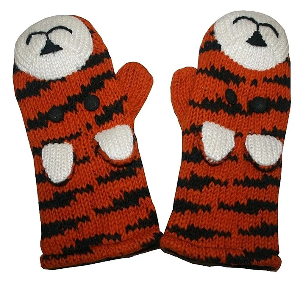 Assorted Highland Soft Wool Fleece Lined Outdoor Animal Mitten Glove