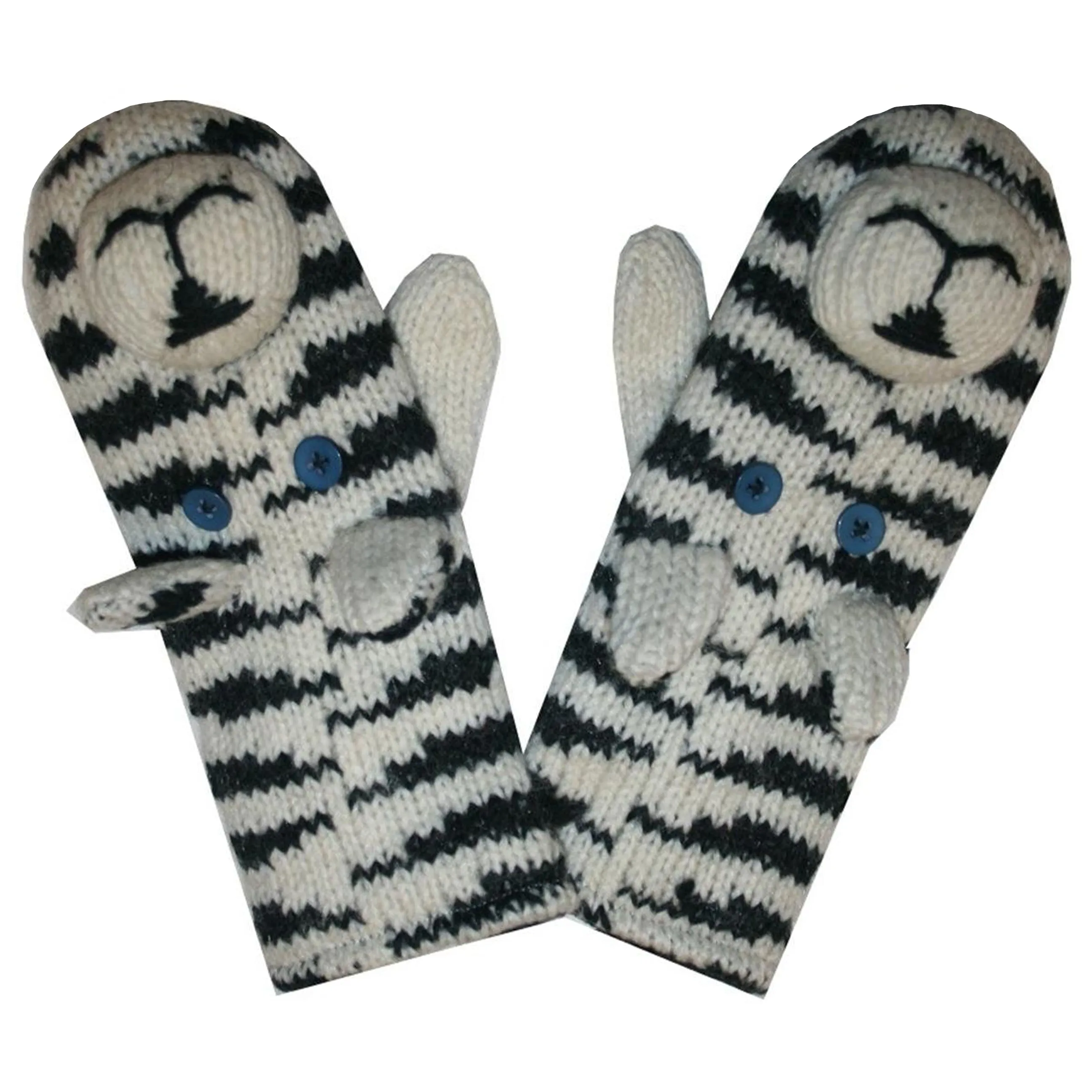 Assorted Highland Soft Wool Fleece Lined Outdoor Animal Mitten Glove