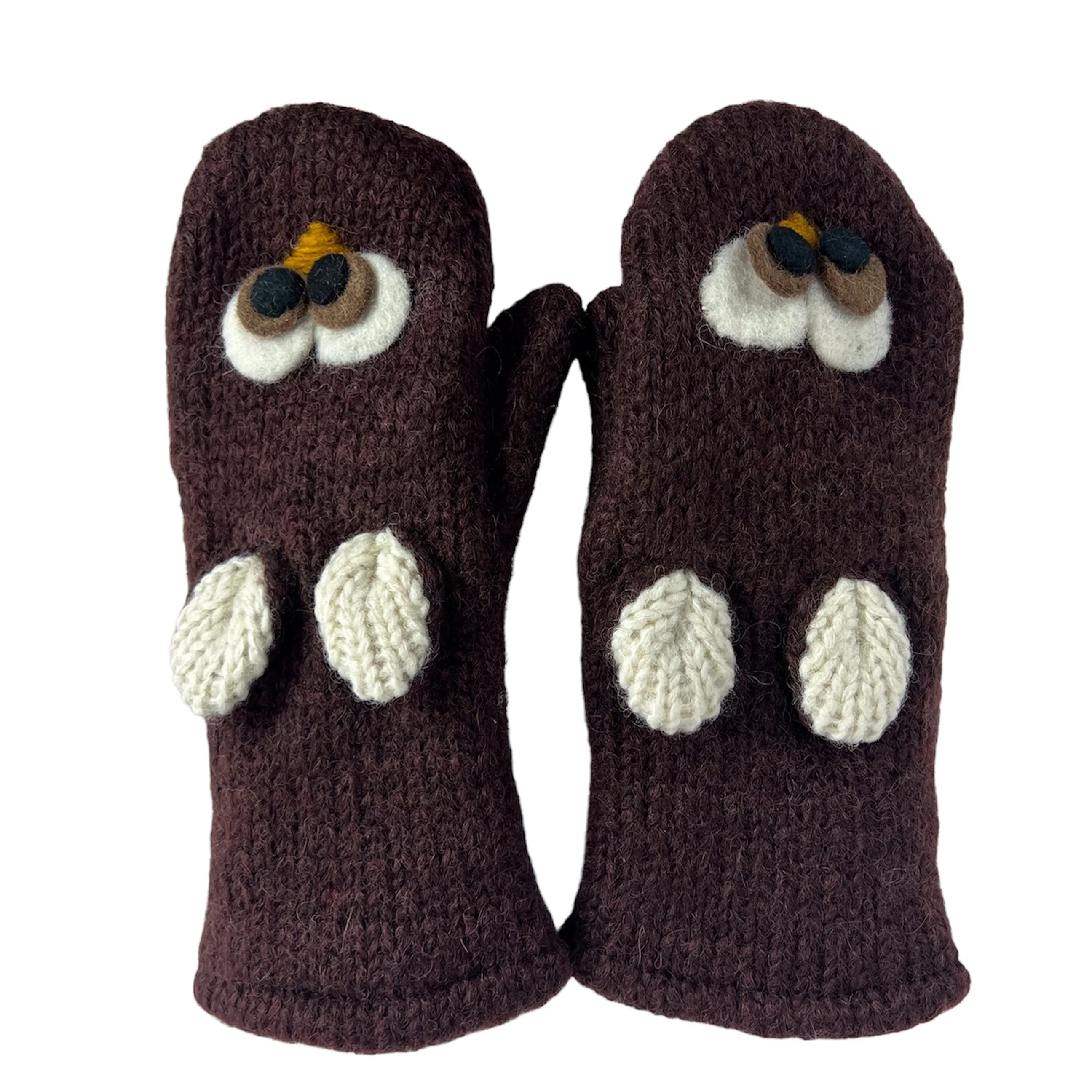 Assorted Highland Soft Wool Fleece Lined Outdoor Animal Mitten Glove