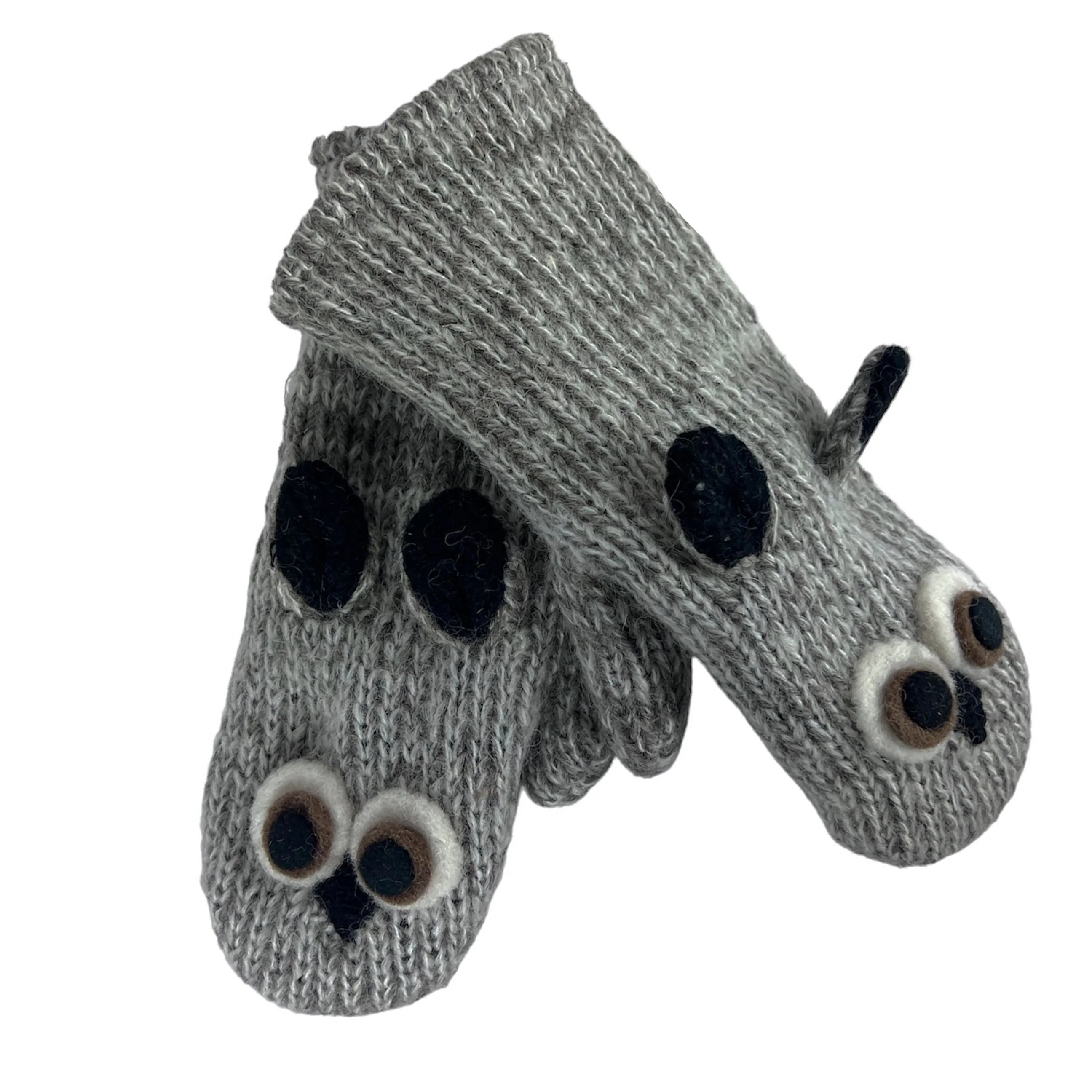 Assorted Highland Soft Wool Fleece Lined Outdoor Animal Mitten Glove