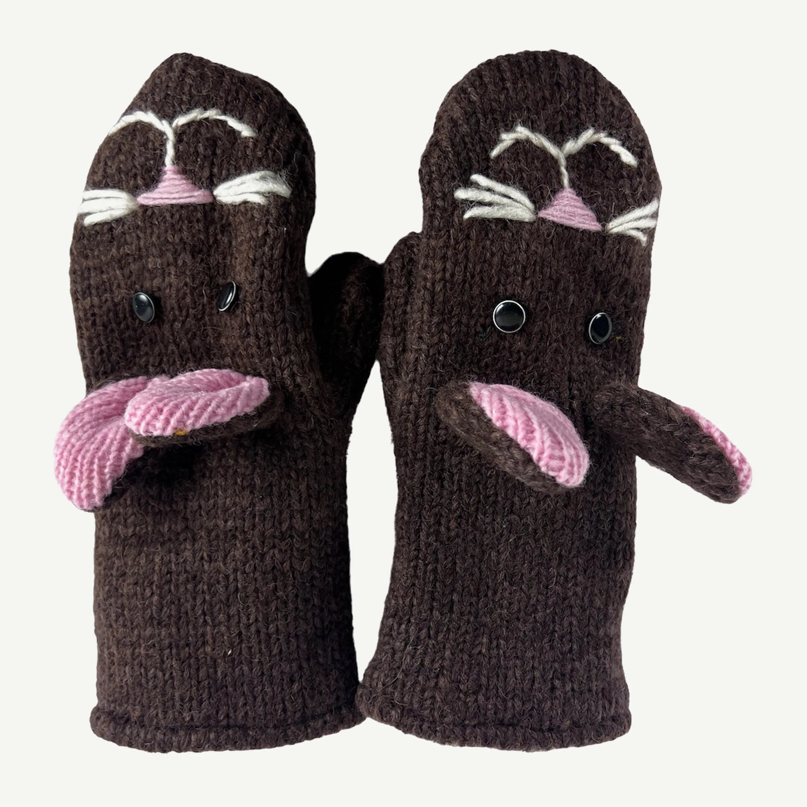 Assorted Highland Soft Wool Fleece Lined Outdoor Animal Mitten Glove