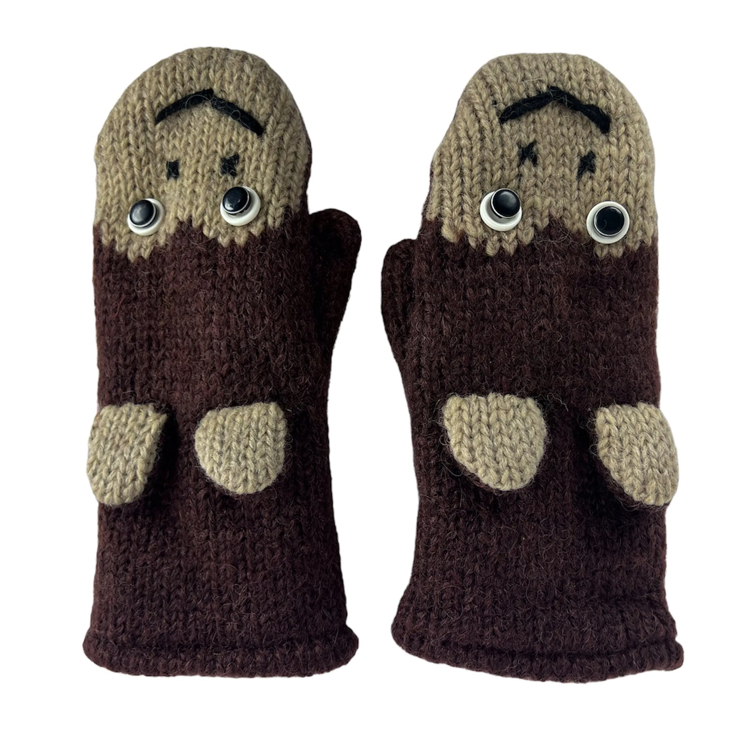 Assorted Highland Soft Wool Fleece Lined Outdoor Animal Mitten Glove