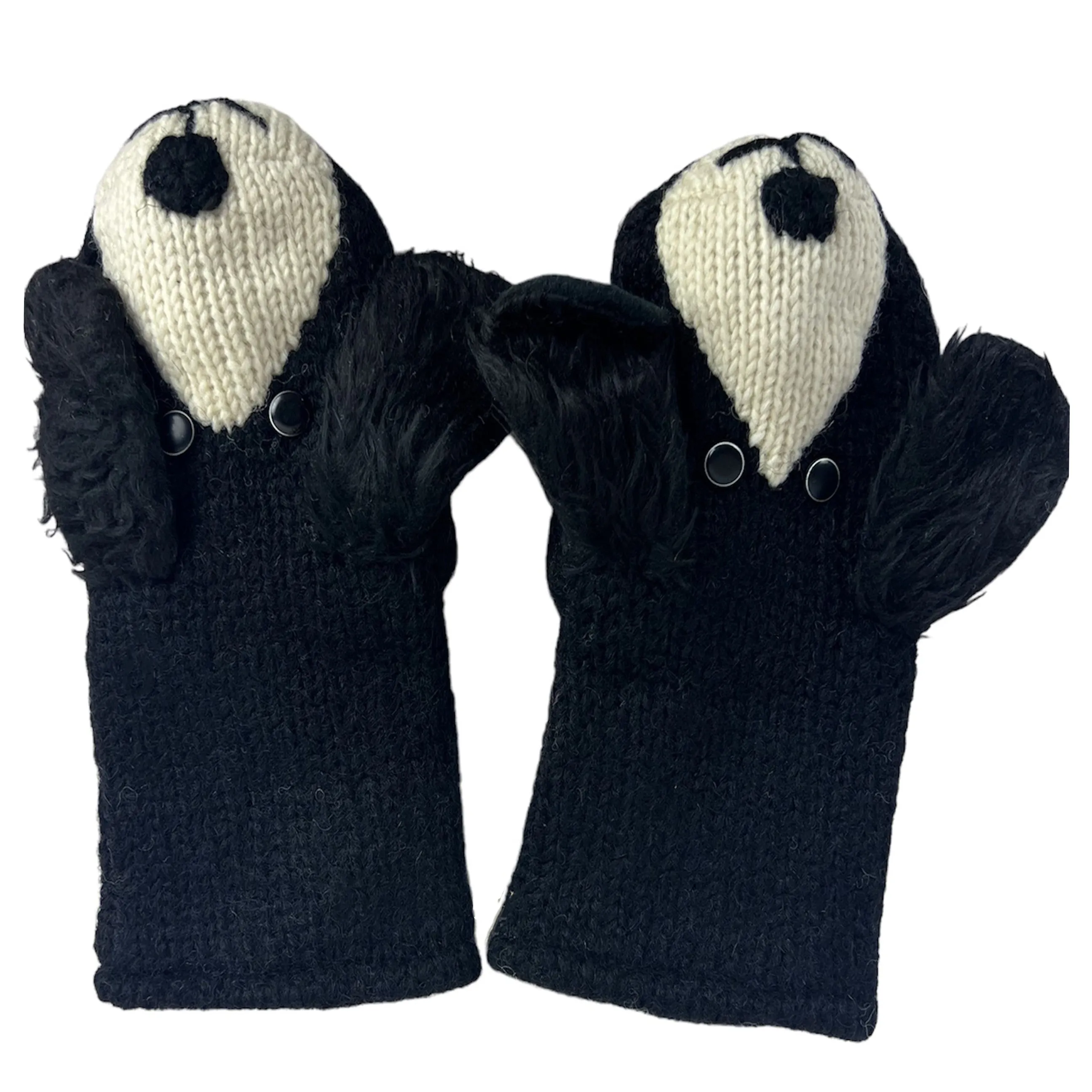 Assorted Highland Soft Wool Fleece Lined Outdoor Animal Mitten Glove