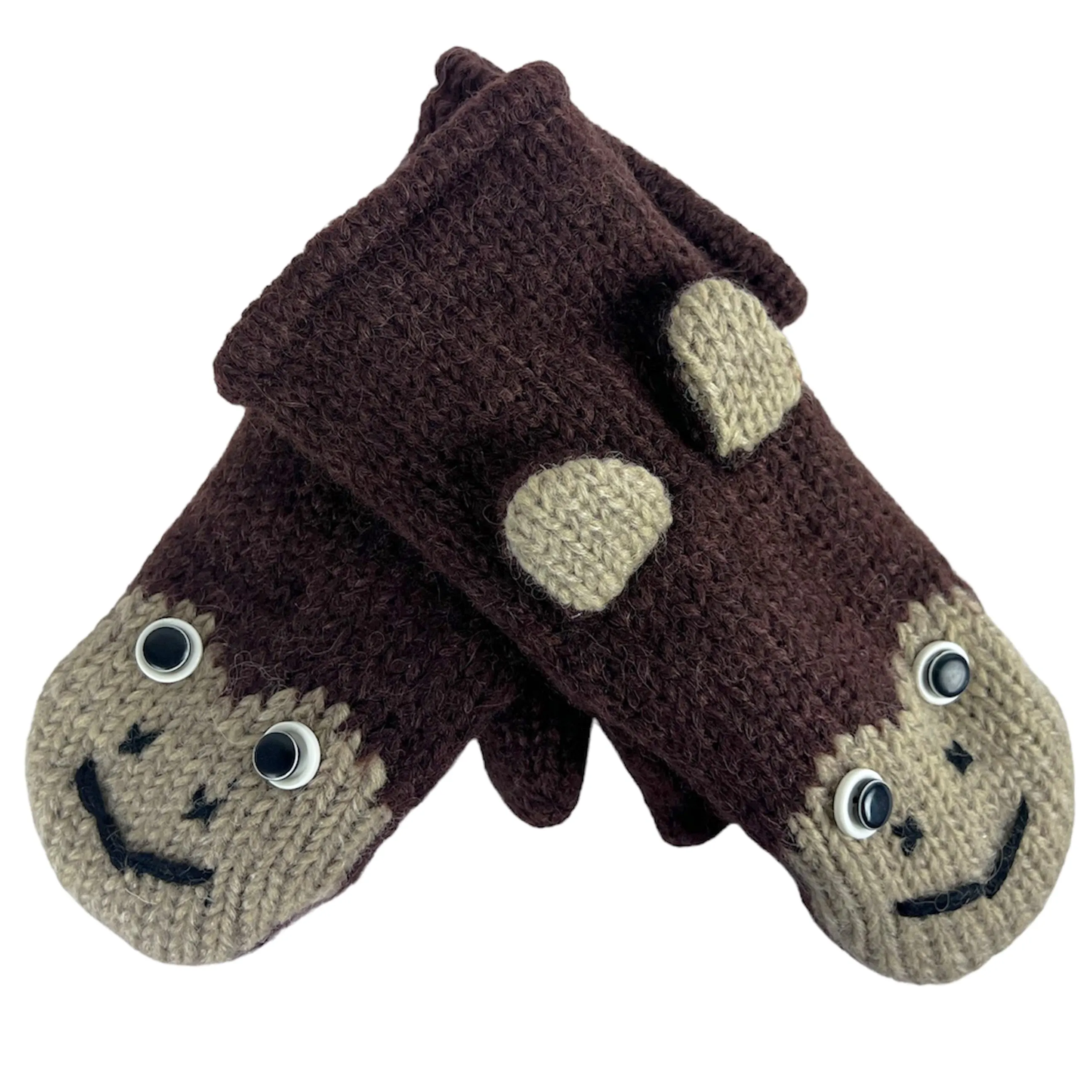 Assorted Highland Soft Wool Fleece Lined Outdoor Animal Mitten Glove