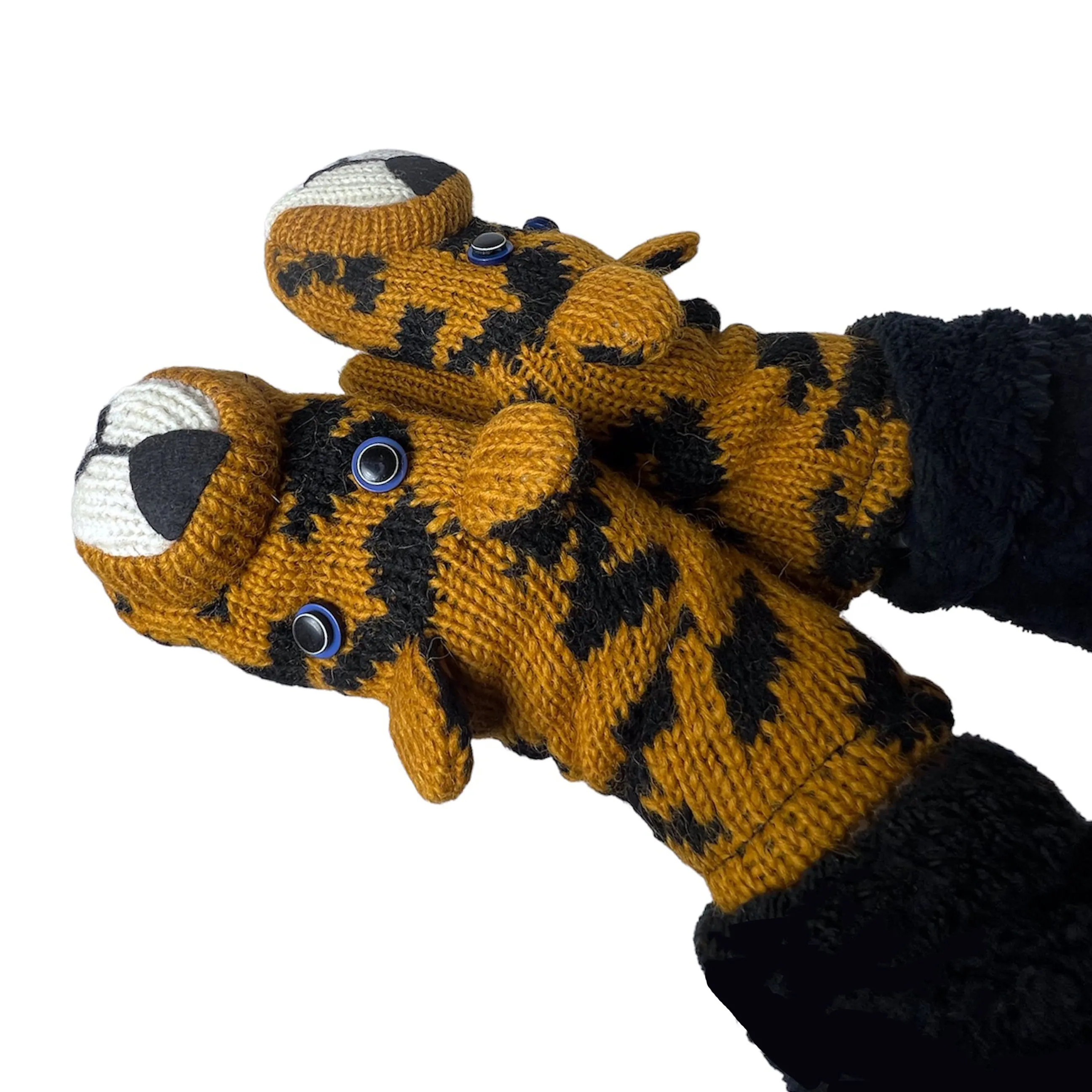 Assorted Highland Soft Wool Fleece Lined Outdoor Animal Mitten Glove