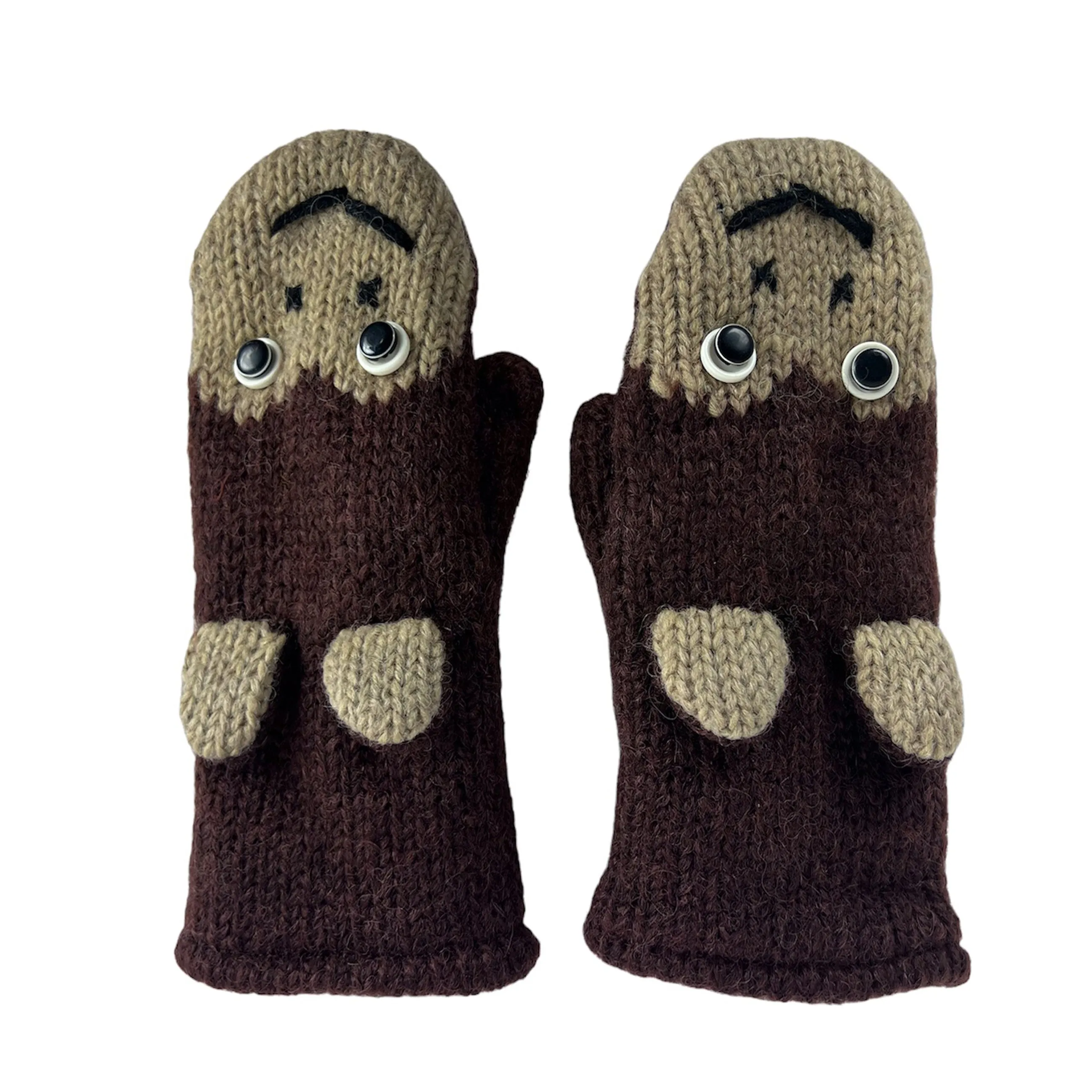 Assorted Highland Soft Wool Fleece Lined Outdoor Animal Mitten Glove