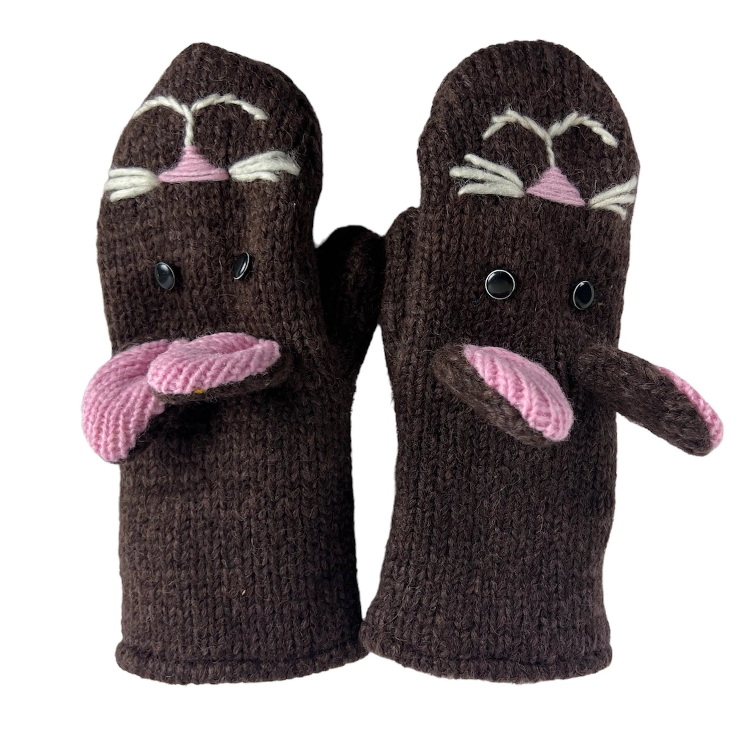 Assorted Highland Soft Wool Fleece Lined Outdoor Animal Mitten Glove