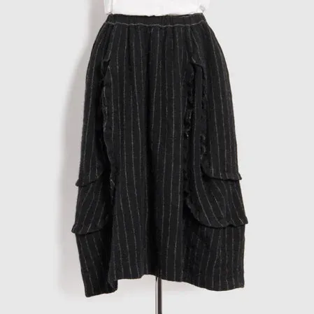 BLACK Comme des Garçons Chalk Stripe Skirt (Black/White)