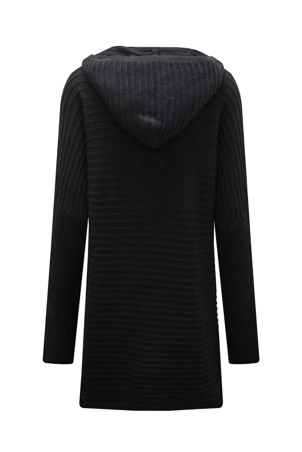 Cozy longline hooded cardigan