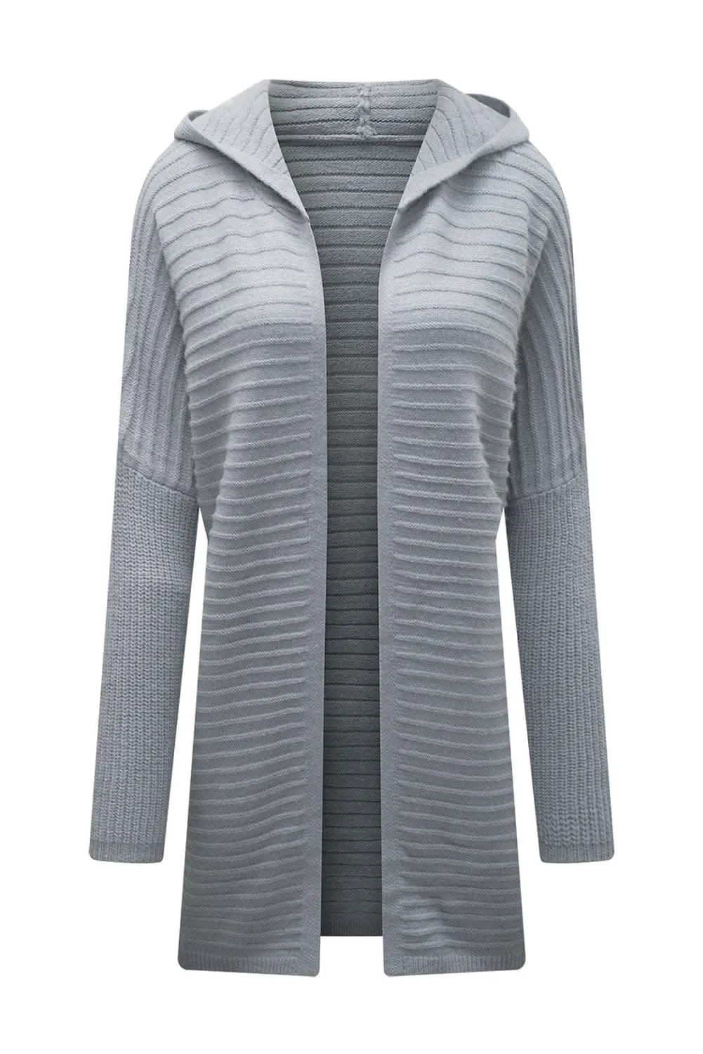 Cozy longline hooded cardigan