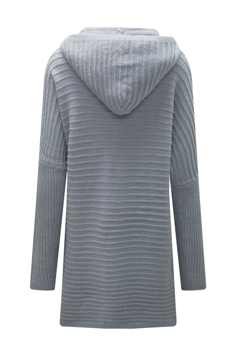 Cozy longline hooded cardigan