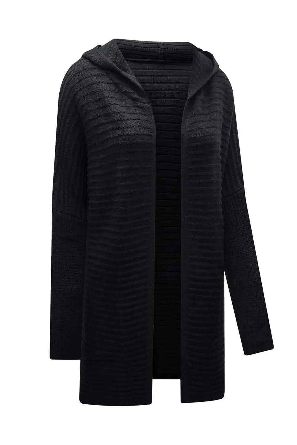 Cozy longline hooded cardigan