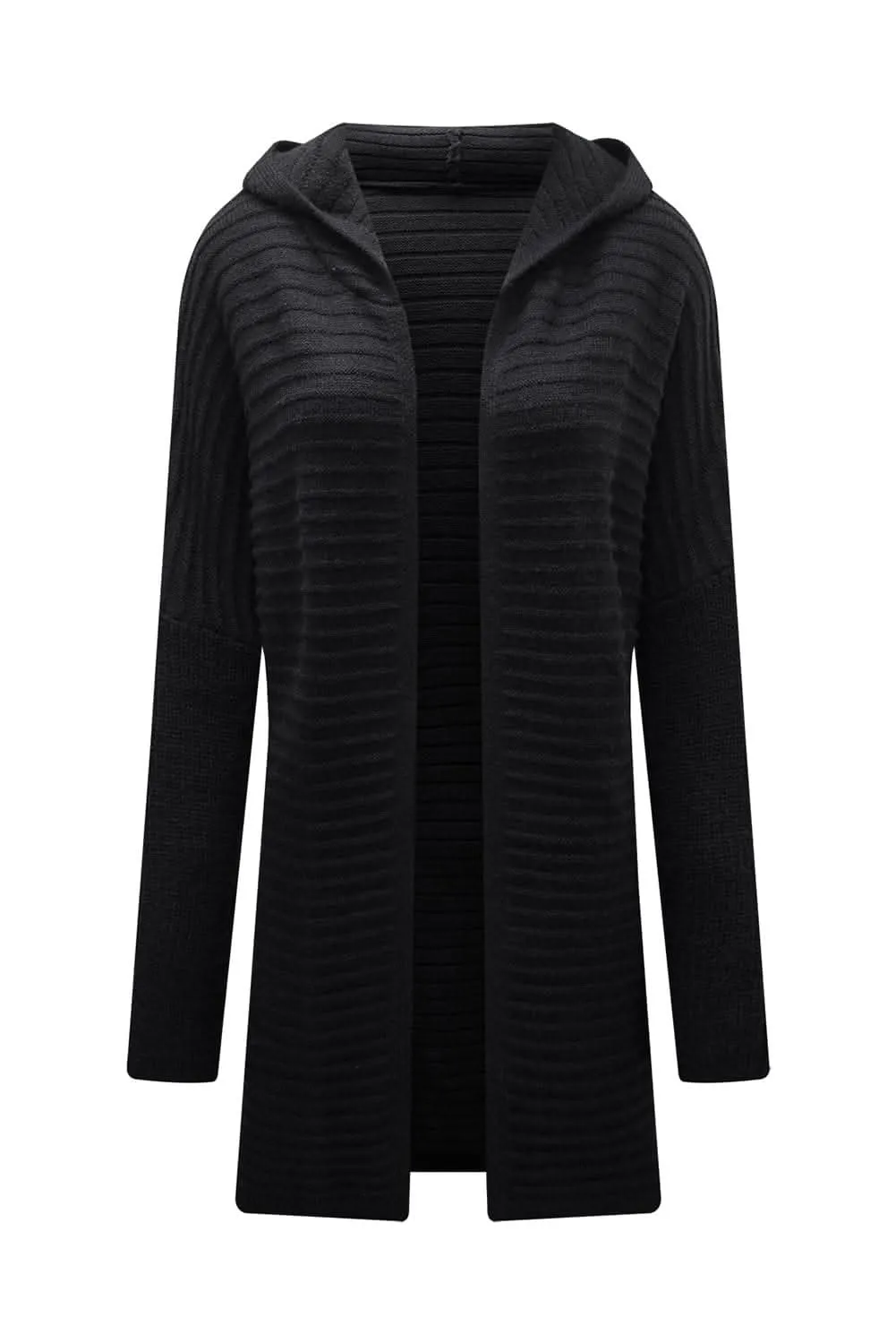 Cozy longline hooded cardigan