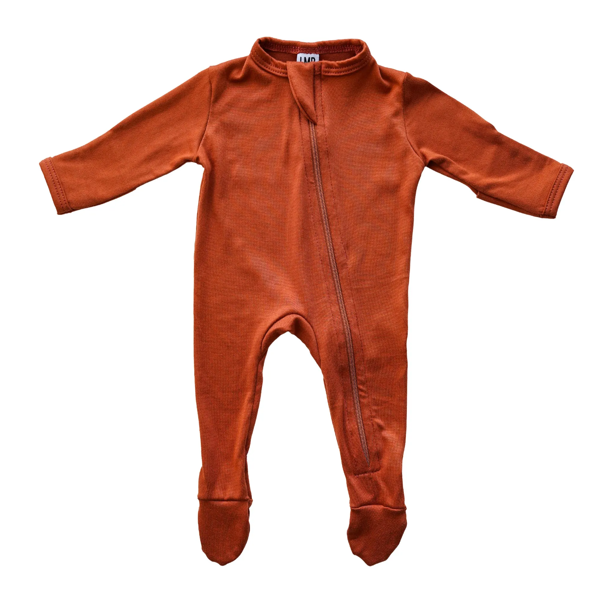 Cozy Zipper Footie Sleeper | Burnt Sienna