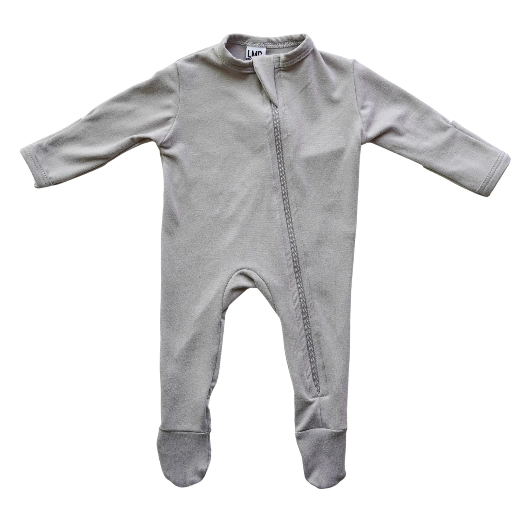 Cozy Zipper Footie Sleeper | Pebble Grey