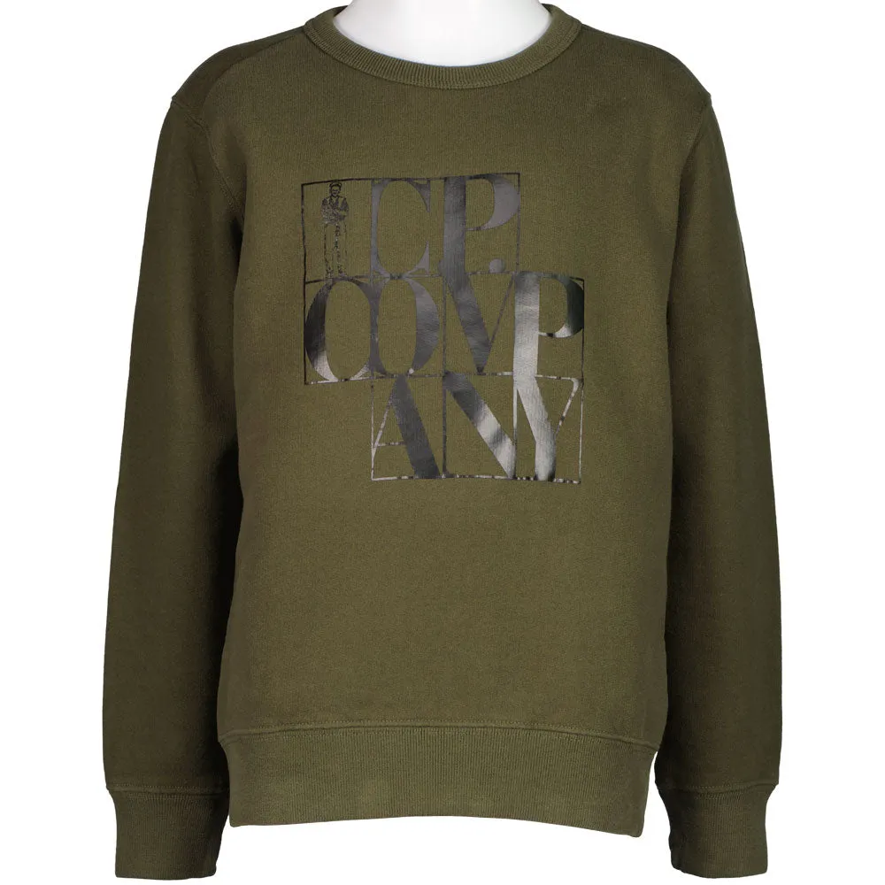 C.P. Junior Grid Logo Print Sweatshirt
