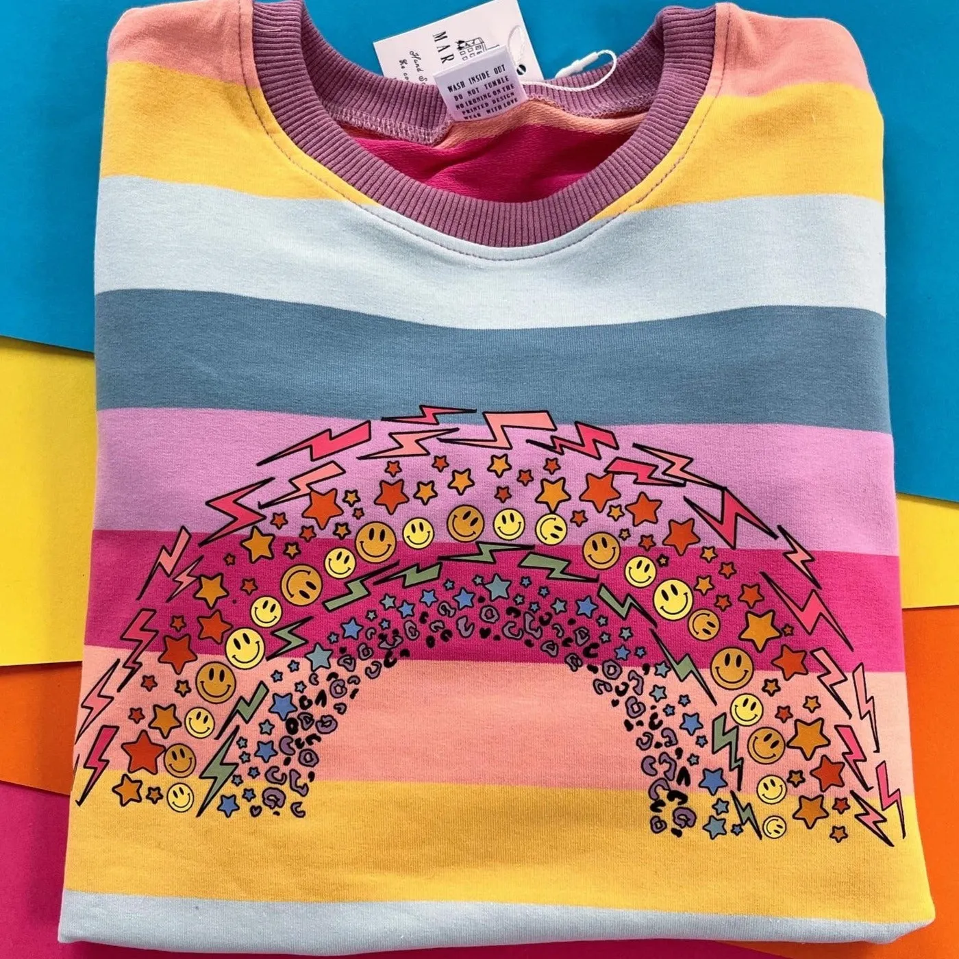 Happy Rainbow Kids Jumper (pastel & bright)