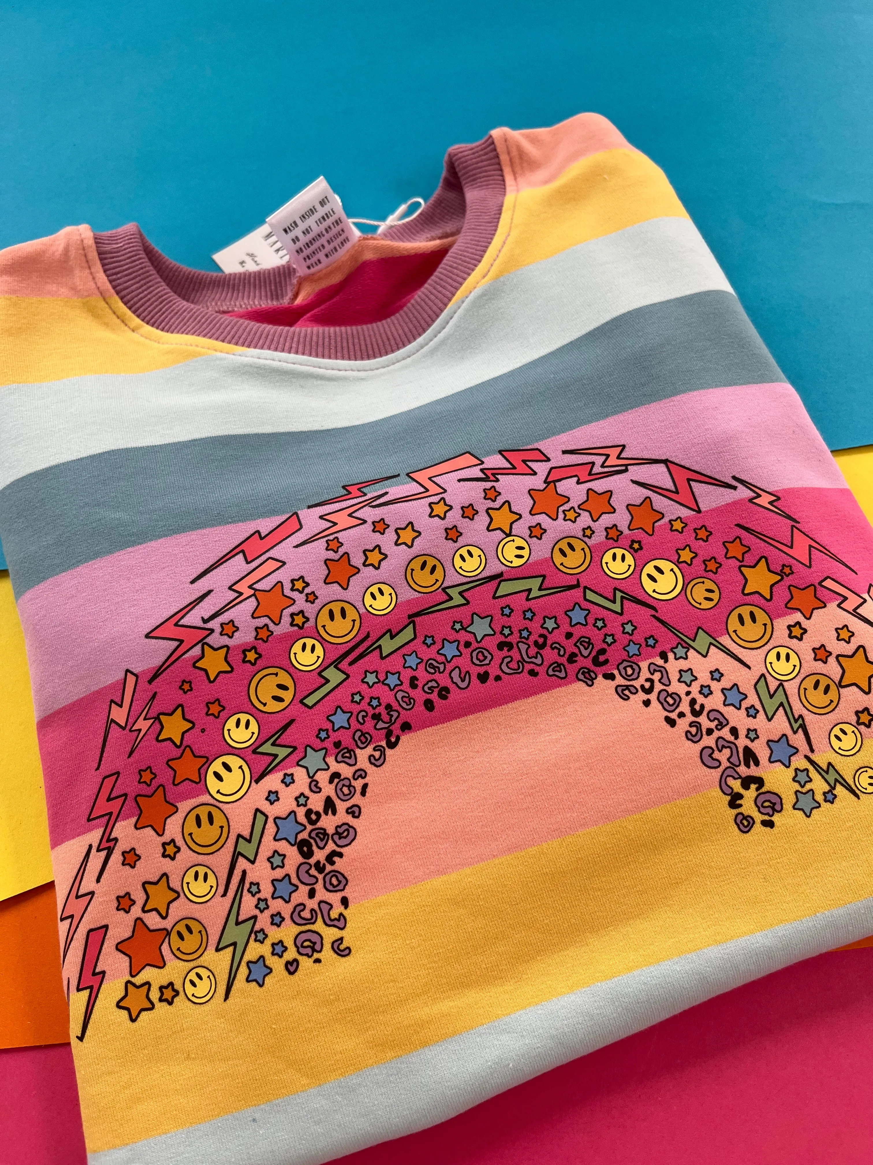 Happy Rainbow Kids Jumper (pastel & bright)