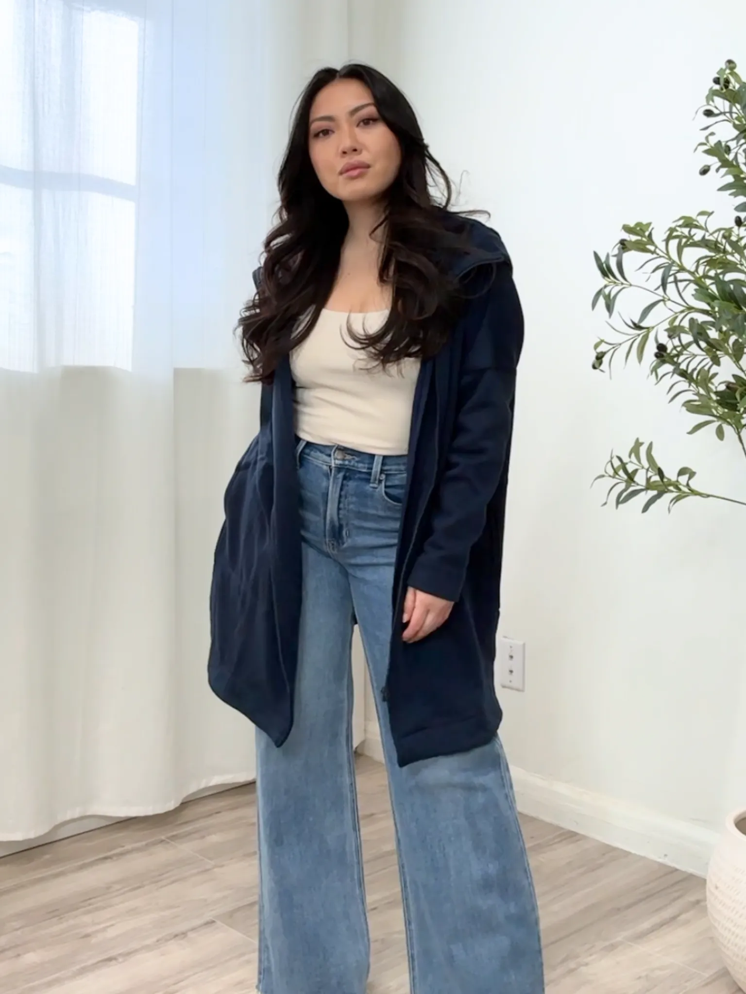 Jenna Zip Fleece Long Cardigan
