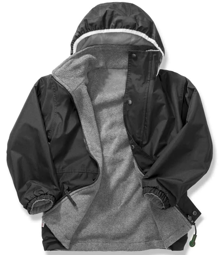 Result Kids/Youths Fleece Lined StormDri 4000 Jacket | Black/Grey