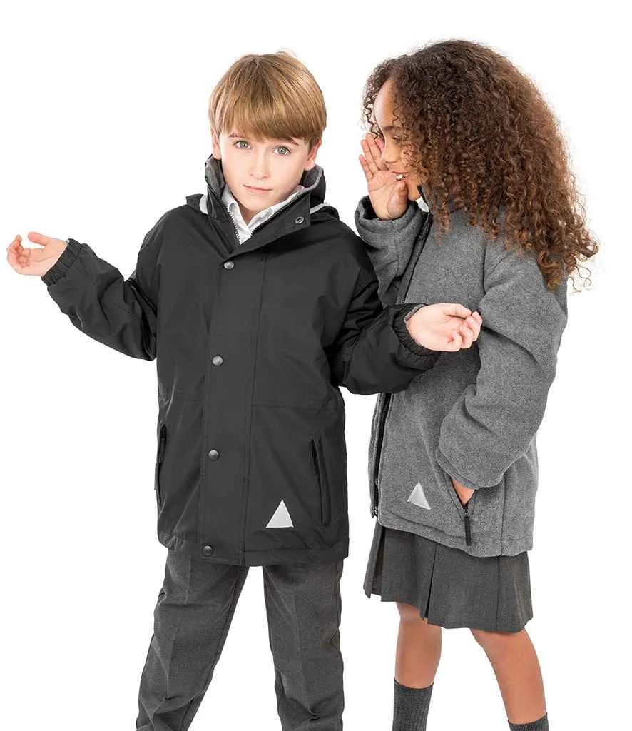 Result Kids/Youths Fleece Lined StormDri 4000 Jacket | Black/Grey