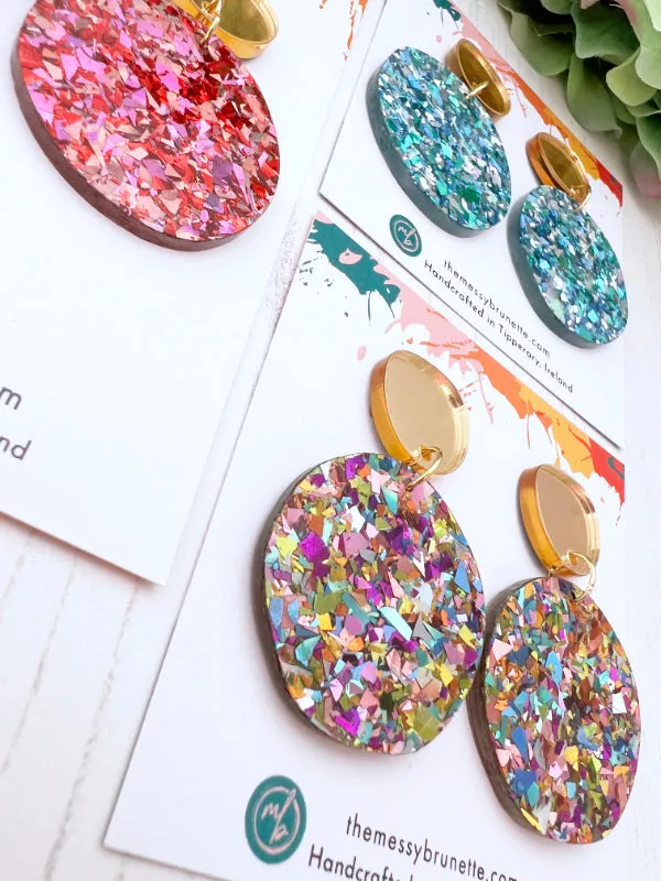 Sparkly Disco Dot Earrings in 3 New Colourways