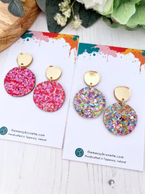 Sparkly Disco Dot Earrings in 3 New Colourways