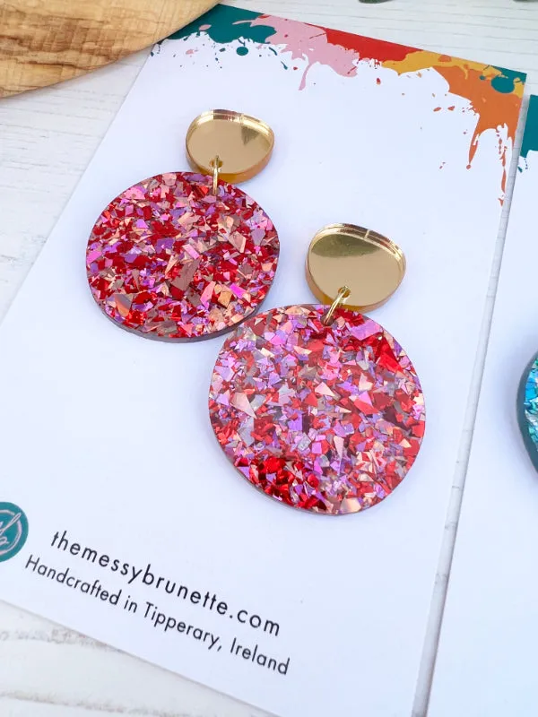 Sparkly Disco Dot Earrings in 3 New Colourways
