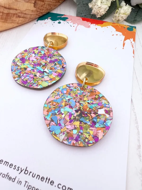 Sparkly Disco Dot Earrings in 3 New Colourways
