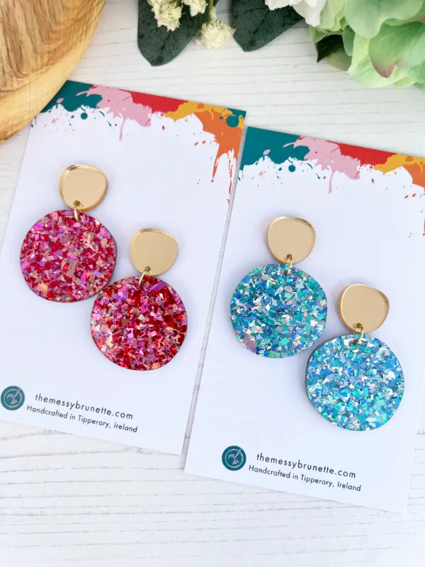 Sparkly Disco Dot Earrings in 3 New Colourways