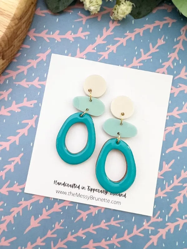 Stacked Oval Drop Earrings in 2 Styles