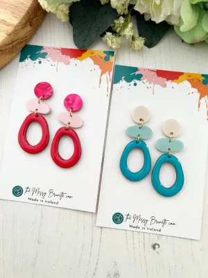 Stacked Oval Drop Earrings in 2 Styles