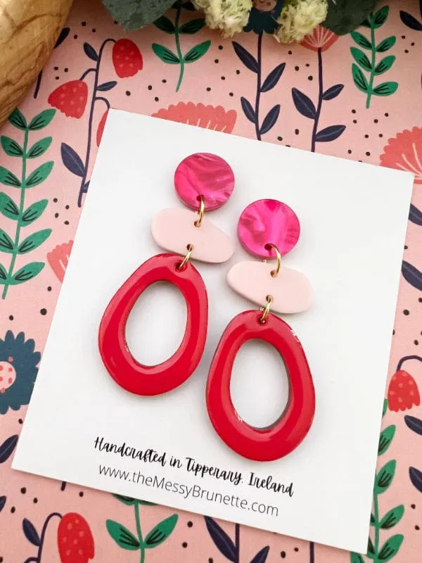 Stacked Oval Drop Earrings in 2 Styles