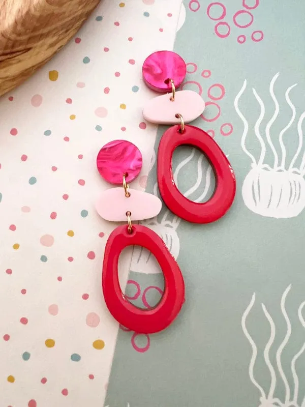 Stacked Oval Drop Earrings in 2 Styles